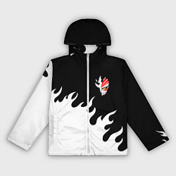 Ветровка с капюшоном женская BLEACH FIRE БЛИЧ ОГОНЬ, цвет: 3D-белый