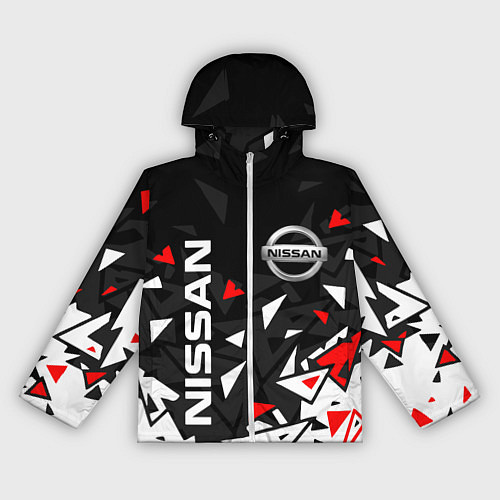 Женская ветровка NISSAN НИССАН ОСКОЛКИ / 3D-Белый – фото 1