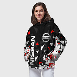 Ветровка с капюшоном женская NISSAN НИССАН ОСКОЛКИ, цвет: 3D-черный — фото 2