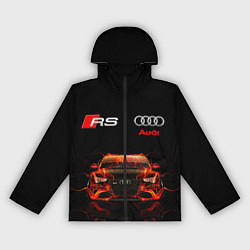 Ветровка с капюшоном женская AUDI RS 5 FIRE АУДИ РС 5, цвет: 3D-черный
