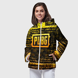 Ветровка с капюшоном женская PUBG ПАБГ, цвет: 3D-белый — фото 2