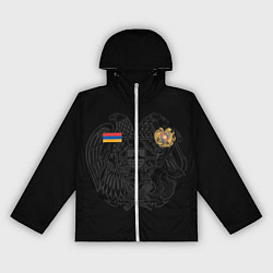 Ветровка с капюшоном женская ФОРМА АРМЕНИИ ФЛАГ ГЕРБ, цвет: 3D-белый