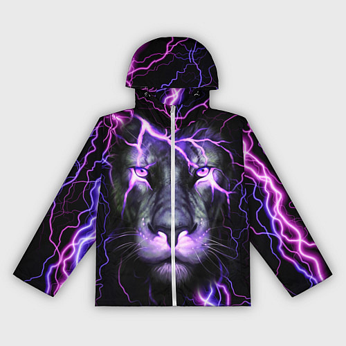 Женская ветровка НЕОНОВЫЙ ЛЕВ NEON LION / 3D-Белый – фото 1