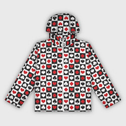 Ветровка с капюшоном женская SODA LUV КАРТОЧНЫЕ МАСТИ, цвет: 3D-белый