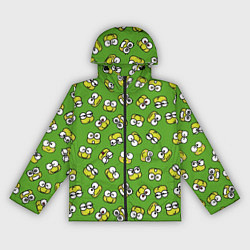 Ветровка с капюшоном женская Смайлы Лягушки, цвет: 3D-черный