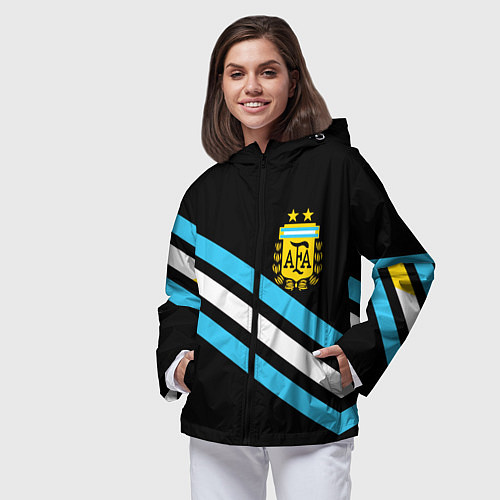 Женская ветровка Сборная Аргентины / 3D-Черный – фото 3