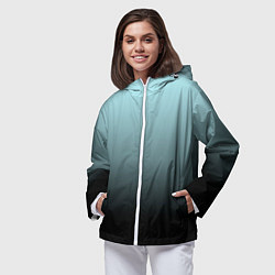 Ветровка с капюшоном женская Black and Blue gradient, цвет: 3D-белый — фото 2