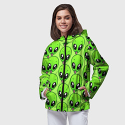 Ветровка с капюшоном женская Инопланетяне, цвет: 3D-черный — фото 2
