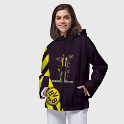 Ветровка с капюшоном женская Холанд Боруссия, цвет: 3D-черный — фото 2