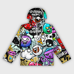 Ветровка с капюшоном женская Граффити, цвет: 3D-белый