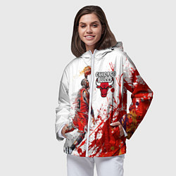 Ветровка с капюшоном женская CHICAGO BULLS 9, цвет: 3D-белый — фото 2