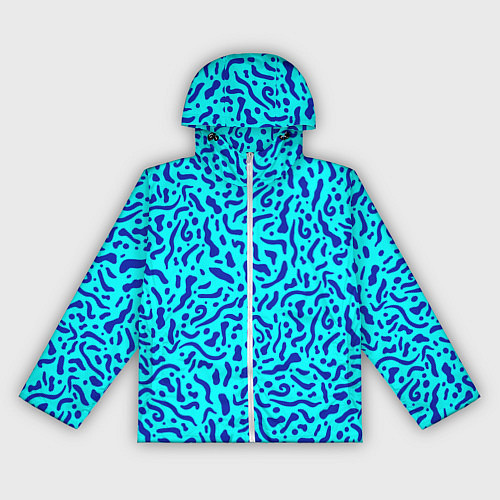 Женская ветровка Неоновые синие узоры / 3D-Белый – фото 1
