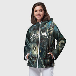 Ветровка с капюшоном женская Metallica Metal Skull, цвет: 3D-белый — фото 2