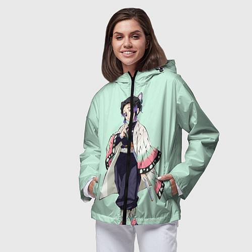 Женская ветровка Шинобу Кочо, Столб Насекомого / 3D-Черный – фото 3