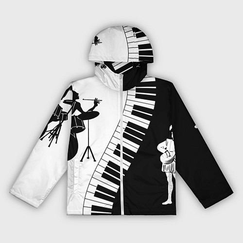Женская ветровка Черно Белое пианино / 3D-Белый – фото 1