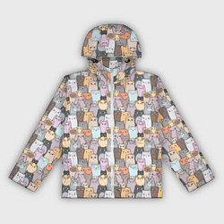 Ветровка с капюшоном женская Котики, цвет: 3D-белый