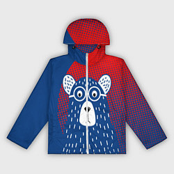 Ветровка с капюшоном женская Медведь, цвет: 3D-белый