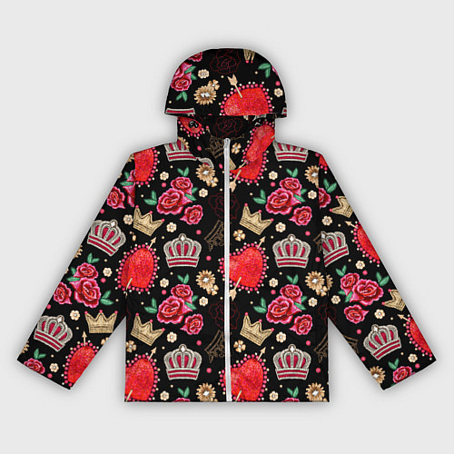 Женская ветровка Корона и розы / 3D-Белый – фото 1