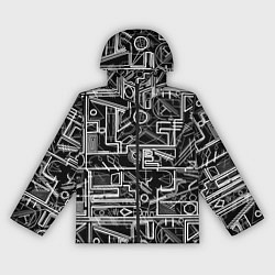 Ветровка с капюшоном женская Белые абстрактные линии, цвет: 3D-черный