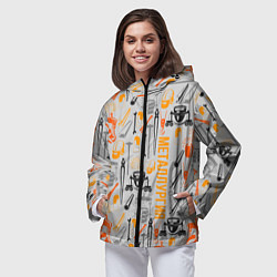 Ветровка с капюшоном женская Металлургия, цвет: 3D-черный — фото 2