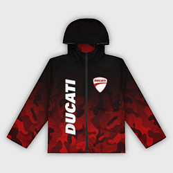 Ветровка с капюшоном женская DUCATI ДУКАТИ КАМУФЛЯЖ, цвет: 3D-черный