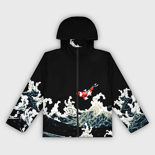 Женская ветровка Карп Кои Волна Япония Рыба / 3D-Черный – фото 1