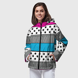 Ветровка с капюшоном женская Молодежный современный узор, цвет: 3D-черный — фото 2