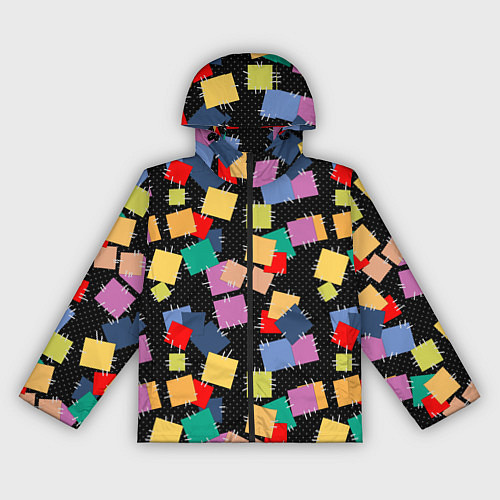 Женская ветровка Заплатки на черном фоне / 3D-Черный – фото 1
