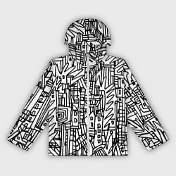 Ветровка с капюшоном женская Городской скетч, цвет: 3D-белый