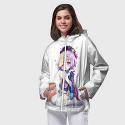 Ветровка с капюшоном женская Ци Ци из Genshin Impact, цвет: 3D-белый — фото 2