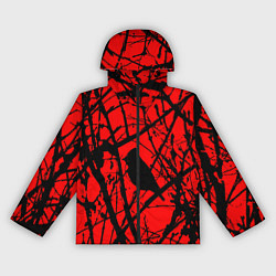 Ветровка с капюшоном женская Хоррор Мрачный лес, цвет: 3D-черный