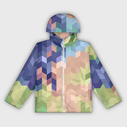 Женская ветровка Абстрактный бежево-синий узор