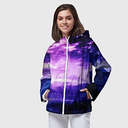 Ветровка с капюшоном женская ФИОЛЕТОВЫЙ РАЙ, цвет: 3D-белый — фото 2
