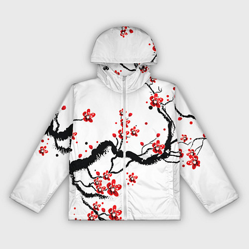 Женская ветровка САКУРА ЦВЕТЁТ И БЛАГАУХАЕТ / 3D-Белый – фото 1