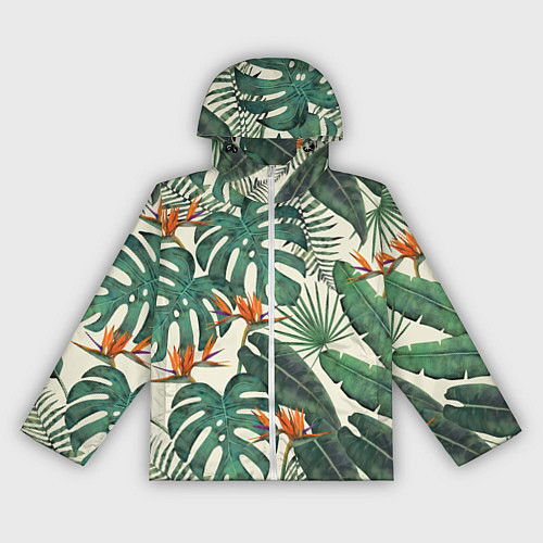 Женская ветровка Тропический паттерн / 3D-Белый – фото 1