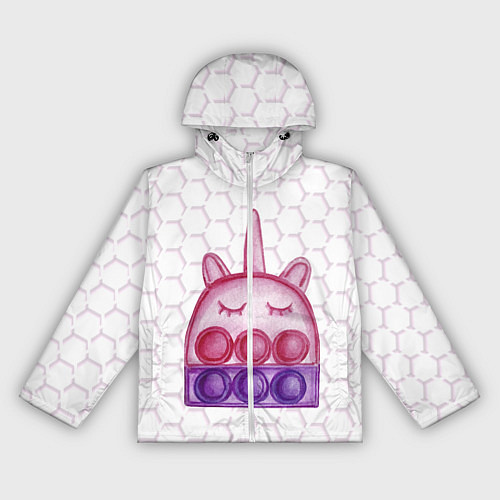 Женская ветровка POP IT ЕДИНОРОГ ПОП ИТ / 3D-Белый – фото 1
