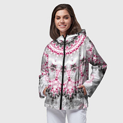 Ветровка с капюшоном женская Абстрактный современный фон, цвет: 3D-черный — фото 2