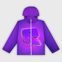 Ветровка с капюшоном женская ROBLOX NEON LOGO РОБЛОКС, цвет: 3D-белый