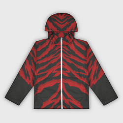 Ветровка с капюшоном женская Красная шкура тигра, цвет: 3D-белый