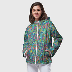 Ветровка с капюшоном женская Стиль Турецких Огурцов, цвет: 3D-белый — фото 2