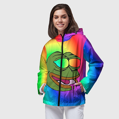 Женская ветровка Pepe rainbow / 3D-Черный – фото 3