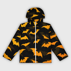 Ветровка с капюшоном женская ЛЕТУЧИЕ МЫШИ НОЧЬ ХЕЛЛОУИН HALLOWEEN NIGHT BATS, цвет: 3D-белый