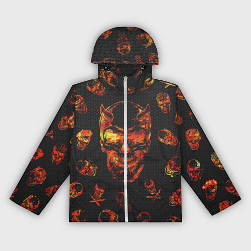 Женская ветровка Огненные черепа Carbon / 3D-Белый – фото 1