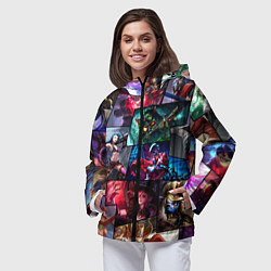 Ветровка с капюшоном женская Лига Легенд, чемпионы, цвет: 3D-черный — фото 2