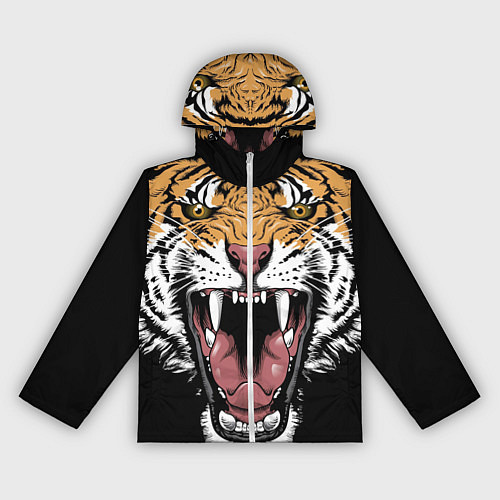 Женская ветровка Оскал амурского тигра / 3D-Белый – фото 1