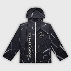 Ветровка с капюшоном женская Mercedes AMG 3D плиты, цвет: 3D-белый