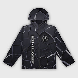 Ветровка с капюшоном женская Mercedes AMG 3D плиты, цвет: 3D-черный