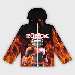 Ветровка с капюшоном женская ROBLOX FIRE РОБЛОКС ОГОНЬ ПОЖАРНЫЙ, цвет: 3D-белый
