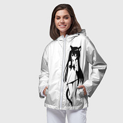 Ветровка с капюшоном женская Чб Неко в лифчике, цвет: 3D-белый — фото 2