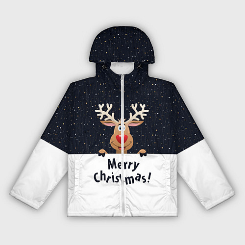 Женская ветровка Новогодний Оленёнок Рудольф / 3D-Белый – фото 1
